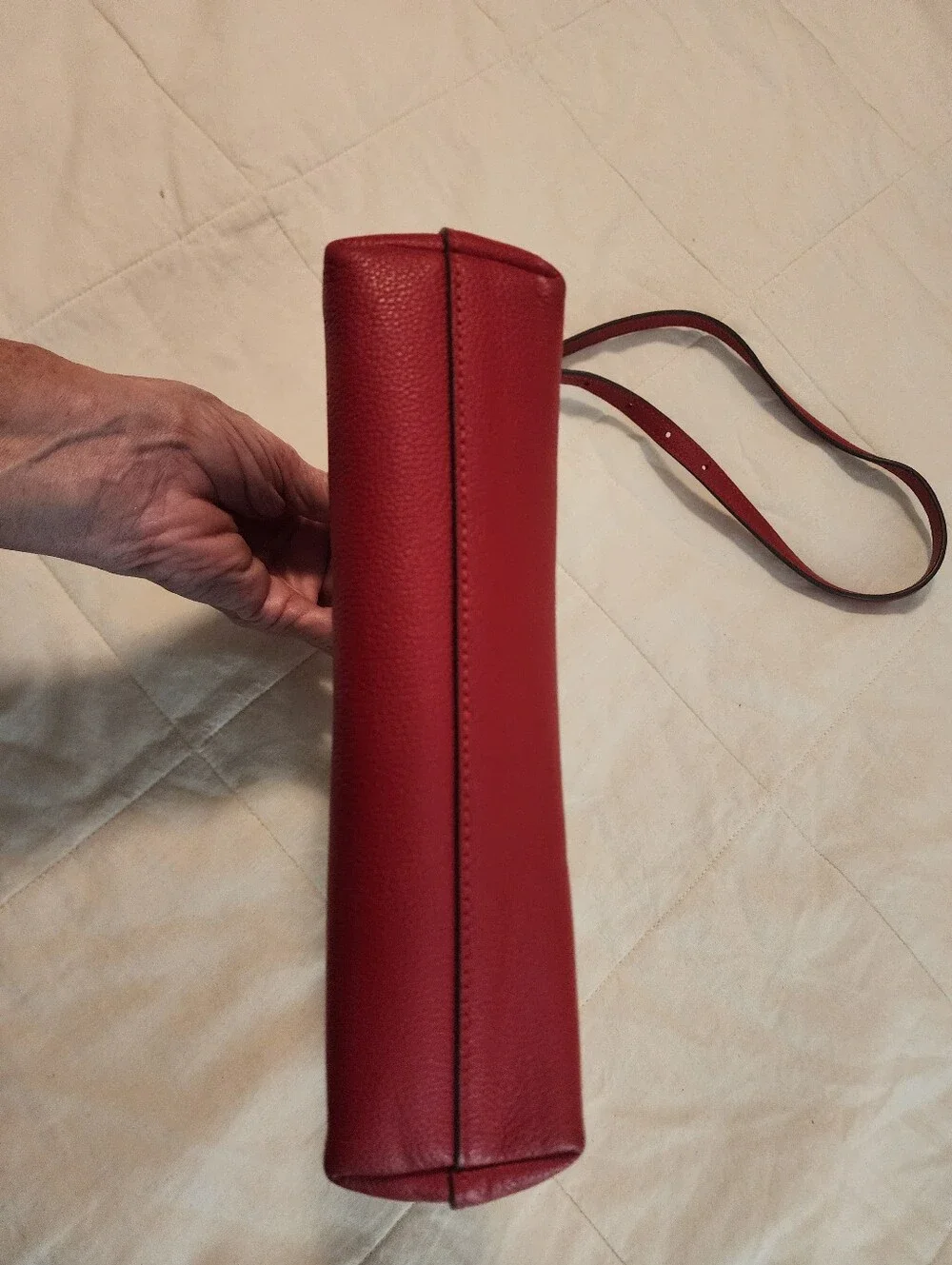 Kate Spade Red Textured Leather Crossbody Bag Gold Hardware Exc Condition